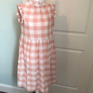 Suzanne Betro Knee Length Blush Gingham Dress